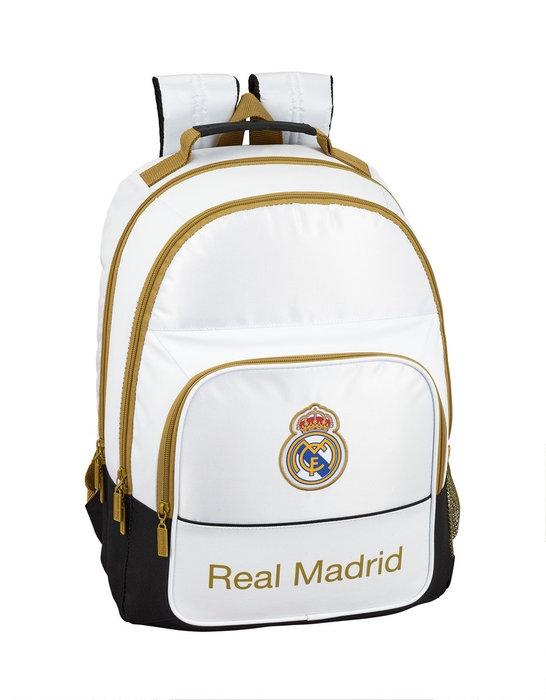 Real Madrid CF 1ª Equip. Mochila doble escolar con cantoneras adaptable a  carro