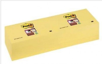 Post-it  Notas Super Sticky Canary Yellow , 12 blocs 76 x 127 mm