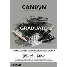 Bloc Enc 29,7x42 A-3 30H Canson Graduate Mix Media Fino 220g Gris