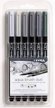 Lyra Aqua Brush Duo Tonos grises 6 uds.L6521063