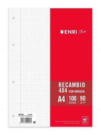 RECAMBIO BLOC A-4 ENRI 90GR 4X4/M 100H